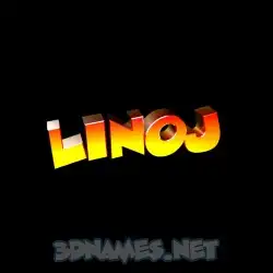 linoj in Black Background style - 3D name wallpaper