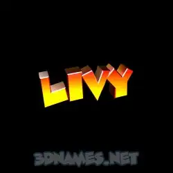 livy in Black Background style - 3D name wallpaper
