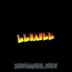 lliaill in Black Background style - 3D name wallpaper