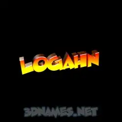 logahn in Black Background style - 3D name wallpaper