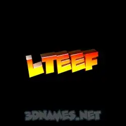 lteef in Black Background style - 3D name wallpaper