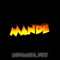 mande in Black Background style - 3D name wallpaper