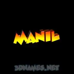 manil in Black Background style - 3D name wallpaper