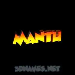 mantu in Black Background style - 3D name wallpaper