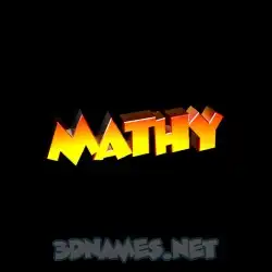 mathy in Black Background style - 3D name wallpaper