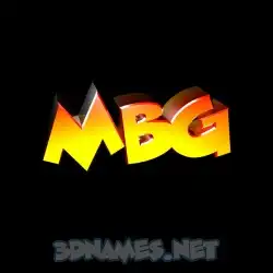 mbg in Black Background style - 3D name wallpaper