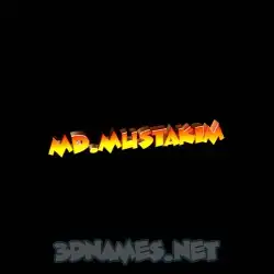 md.mustakim in Black Background style - 3D name wallpaper