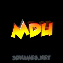 mdu in Black Background style - 3D name wallpaper