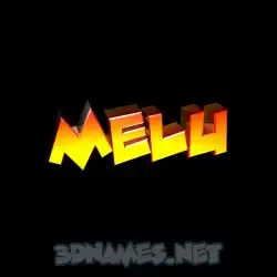 melu in Black Background style - 3D name wallpaper