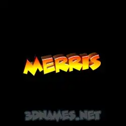 merris in Black Background style - 3D name wallpaper