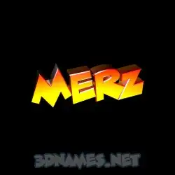 merz in Black Background style - 3D name wallpaper