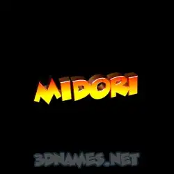 midori in Black Background style - 3D name wallpaper