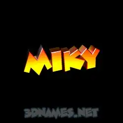 miky in Black Background style - 3D name wallpaper