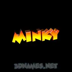 minky in Black Background style - 3D name wallpaper