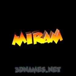 miram in Black Background style - 3D name wallpaper