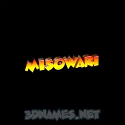 misowari in Black Background style - 3D name wallpaper