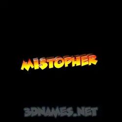 mistopher in Black Background style - 3D name wallpaper