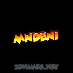 mndeni in Black Background style - 3D name wallpaper