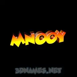 mnooy in Black Background style - 3D name wallpaper