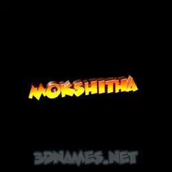 mokshitha in Black Background style - 3D name wallpaper