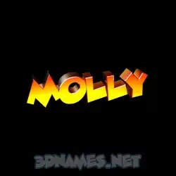 molly in Black Background style - 3D name wallpaper