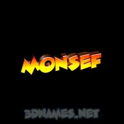 monsef in Black Background style - 3D name wallpaper