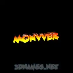 monvver in Black Background style - 3D name wallpaper