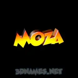 moza in Black Background style - 3D name wallpaper