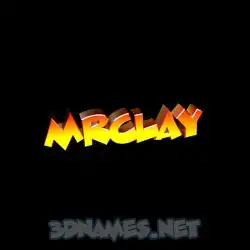 mrclay in Black Background style - 3D name wallpaper