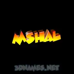 mshal in Black Background style - 3D name wallpaper