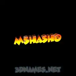 mshasho in Black Background style - 3D name wallpaper