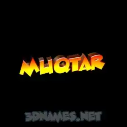muqtar in Black Background style - 3D name wallpaper