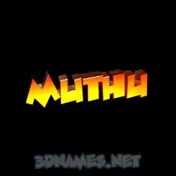 muthu in Black Background style - 3D name wallpaper
