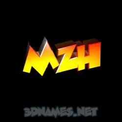 mzh in Black Background style - 3D name wallpaper