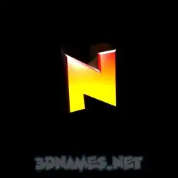 n in Black Background style - 3D name wallpaper