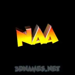 naa in Black Background style - 3D name wallpaper