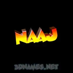 naaj in Black Background style - 3D name wallpaper