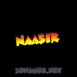 naasir in Black Background style - 3D name wallpaper