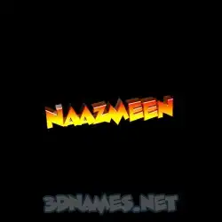naazmeen in Black Background style - 3D name wallpaper