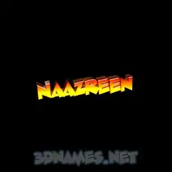 naazreen in Black Background style - 3D name wallpaper