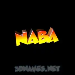 naba in Black Background style - 3D name wallpaper