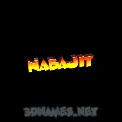 nabajit in Black Background style - 3D name wallpaper