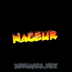 naceur in Black Background style - 3D name wallpaper