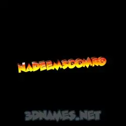 nadeemsoomro in Black Background style - 3D name wallpaper