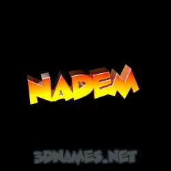 nadem in Black Background style - 3D name wallpaper
