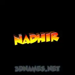 nadhir in Black Background style - 3D name wallpaper