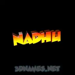 nadhu in Black Background style - 3D name wallpaper