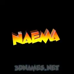 naema in Black Background style - 3D name wallpaper