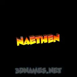naethen in Black Background style - 3D name wallpaper