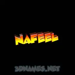 nafeel in Black Background style - 3D name wallpaper